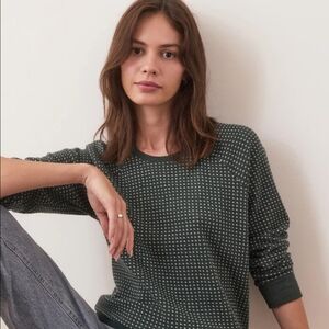 Women's Marine Layer Textured Raglan Green Gables Sweater